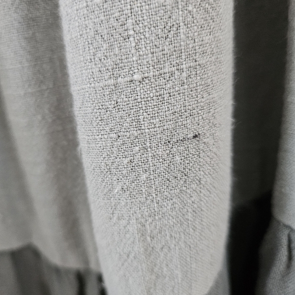 Ninexis Skirt 3X Plus Size Tiered Midi Green Cream Cotton & Linen Pockets NWT - Picture 9 of 12